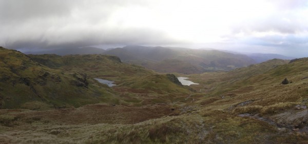 Codale and Easedale Tarns, Helm Crag, Fairfield in background