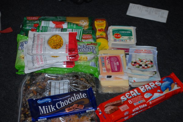 About two weeks worth of food