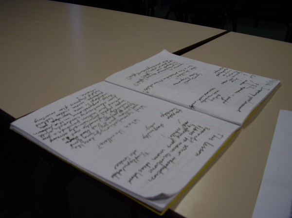 My wonderful handwriting...