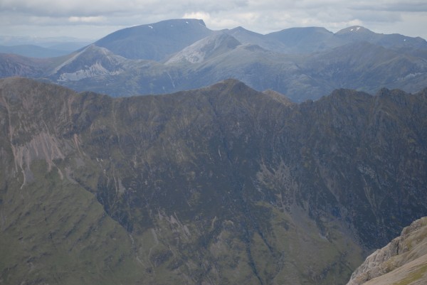 Aonach Eagach, The Mamores and Ben Nevis, from Bidean Nam Bian (2012)