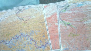 My prints of 1980s soviet military maps.