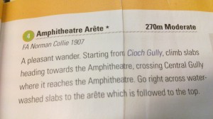 What the climbing guidebook said...