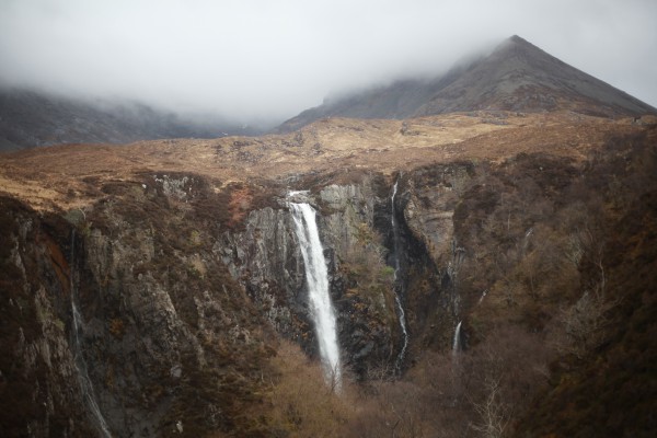 Eas Mor with Sgurr Dearg and even Window Buttress covered in cloud....